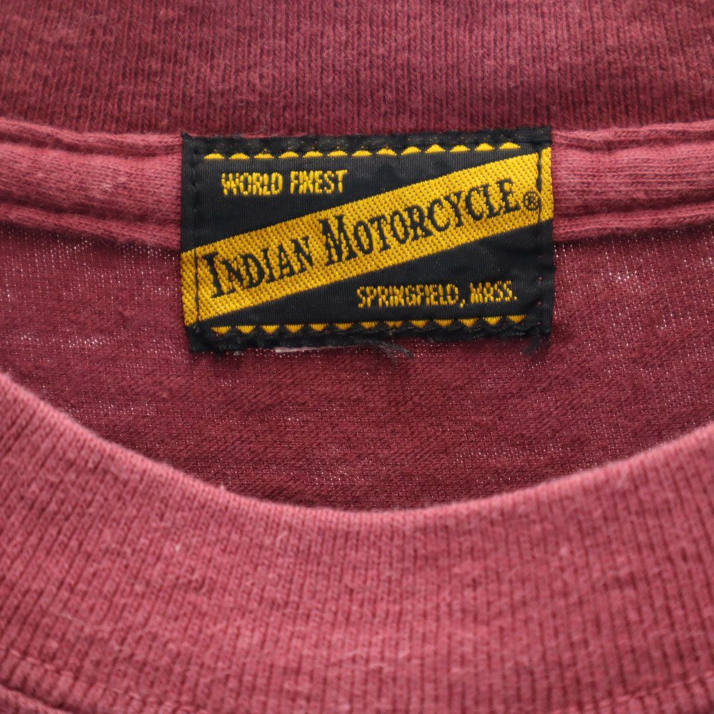INDIAN MOTORCYCLE インディアンモトサイクル バックプリント 半袖 Tシャツ ボルドー系 メンズ