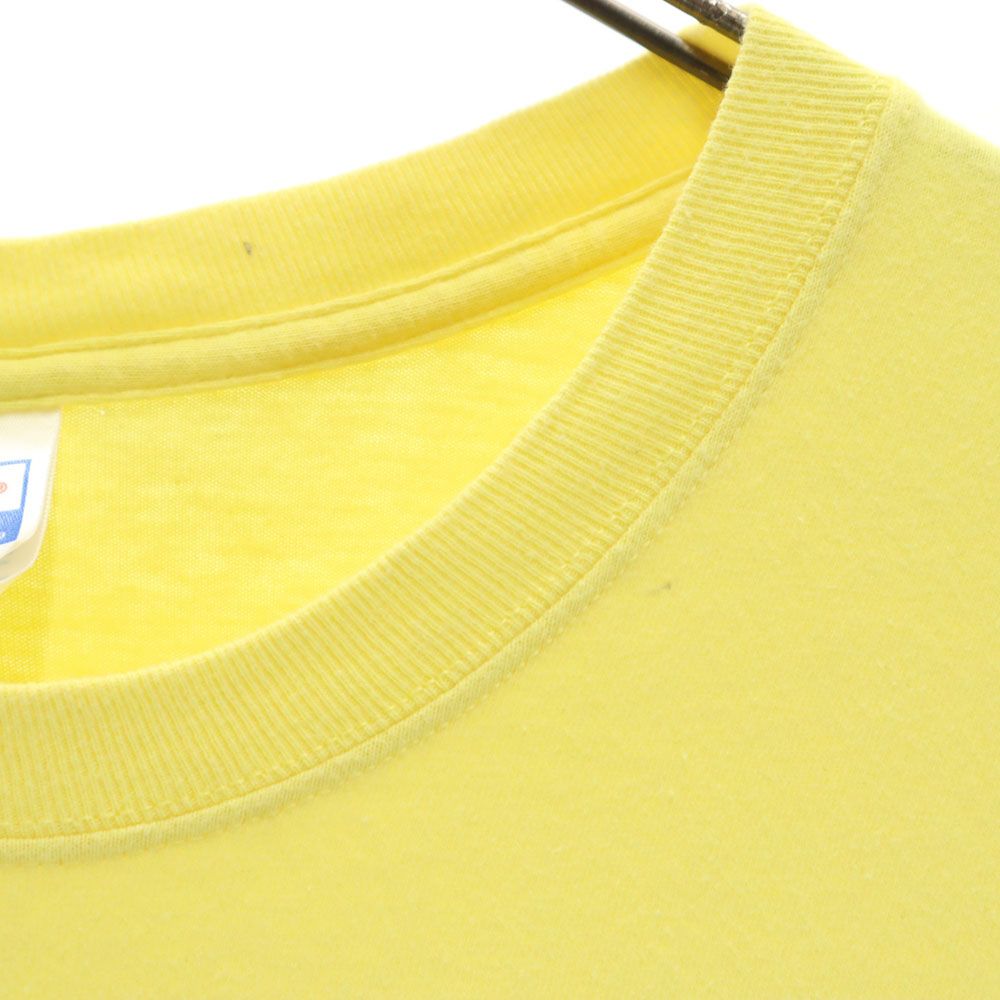 Hanes ヘインズ 90s オールド バックプリント 半袖 Tシャツ L イエロー メンズ