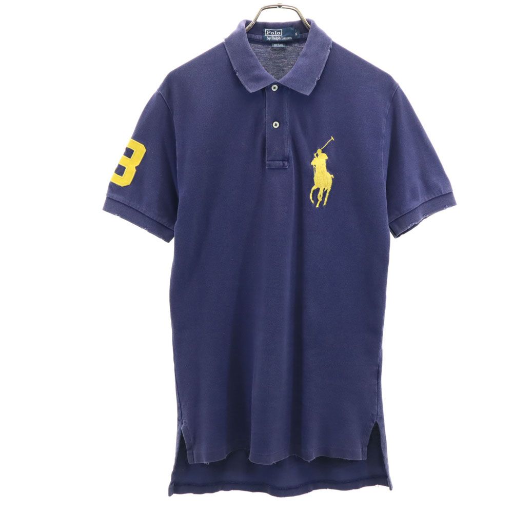 ポロバイラルフローレン ビックポニー 半袖 ポロシャツ S ネイビー Polo by Ralph Lauren 鹿の子地 メンズ