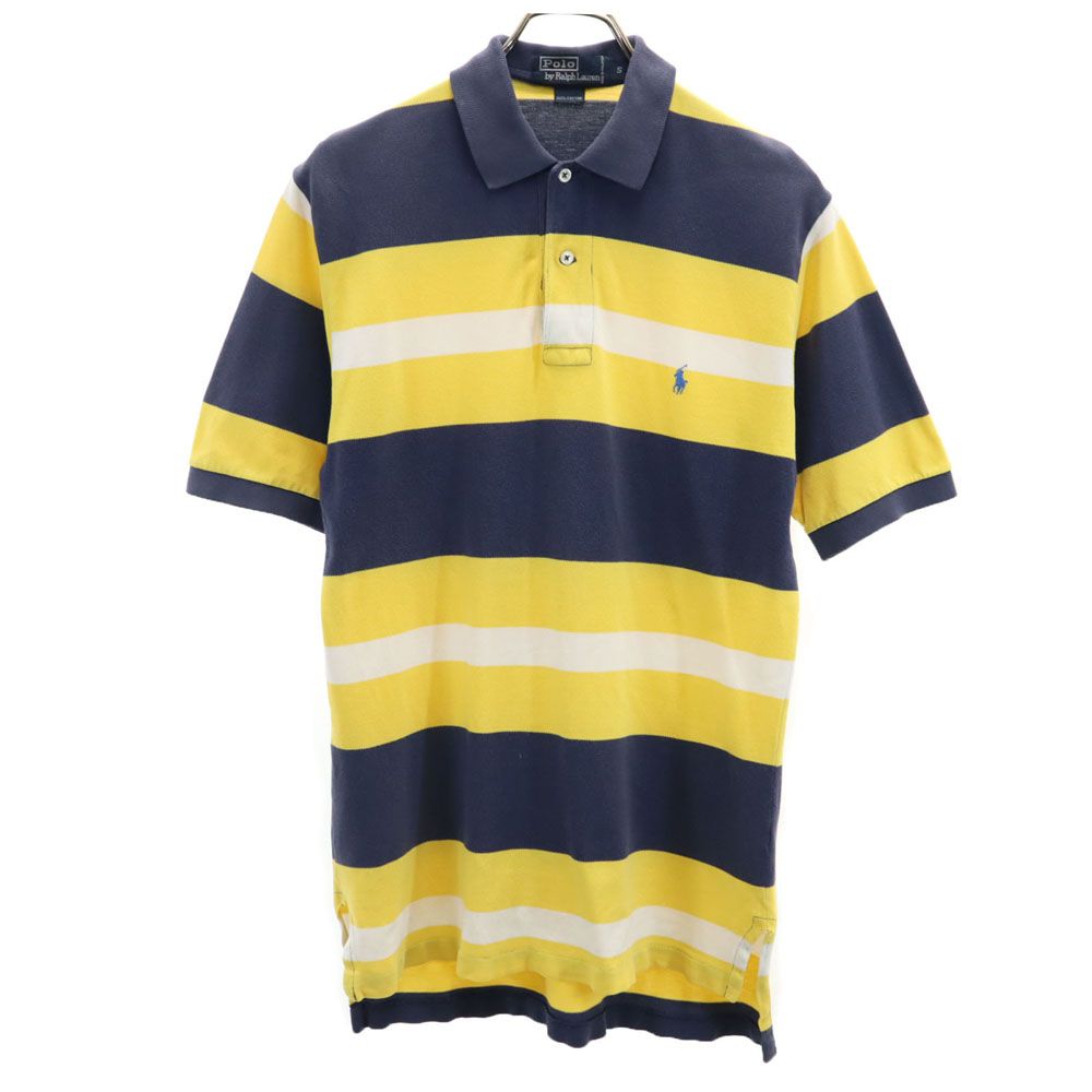 Polo by Ralph Lauren ポロバイラルフローレン ボーダー 半袖 ポロシャツ S イエロー系 鹿の子 メンズ