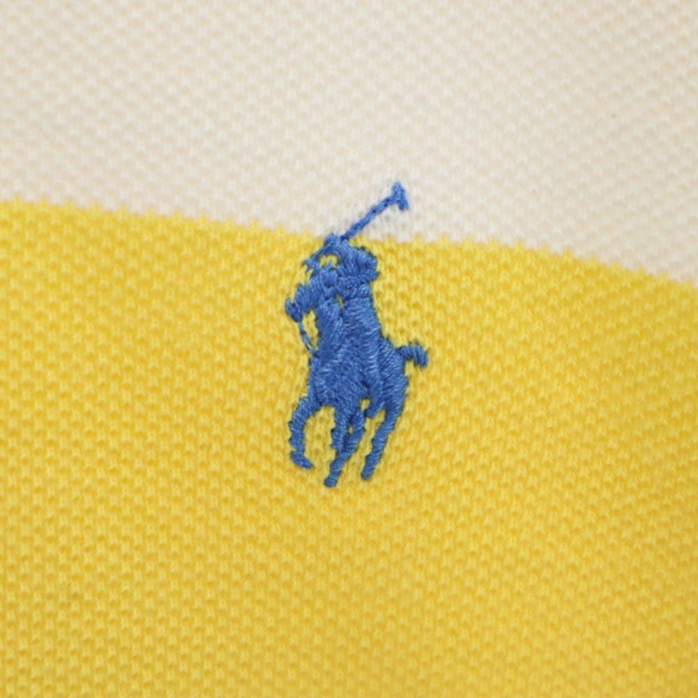 Polo by Ralph Lauren ポロバイラルフローレン ボーダー 半袖 ポロシャツ S イエロー系 鹿の子 メンズ