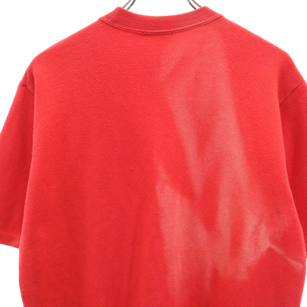 アディダス 70s 80s デサント製 ヴィンテージ トレフォイルロゴ 半袖 Tシャツ O レッド系 adidas メンズ