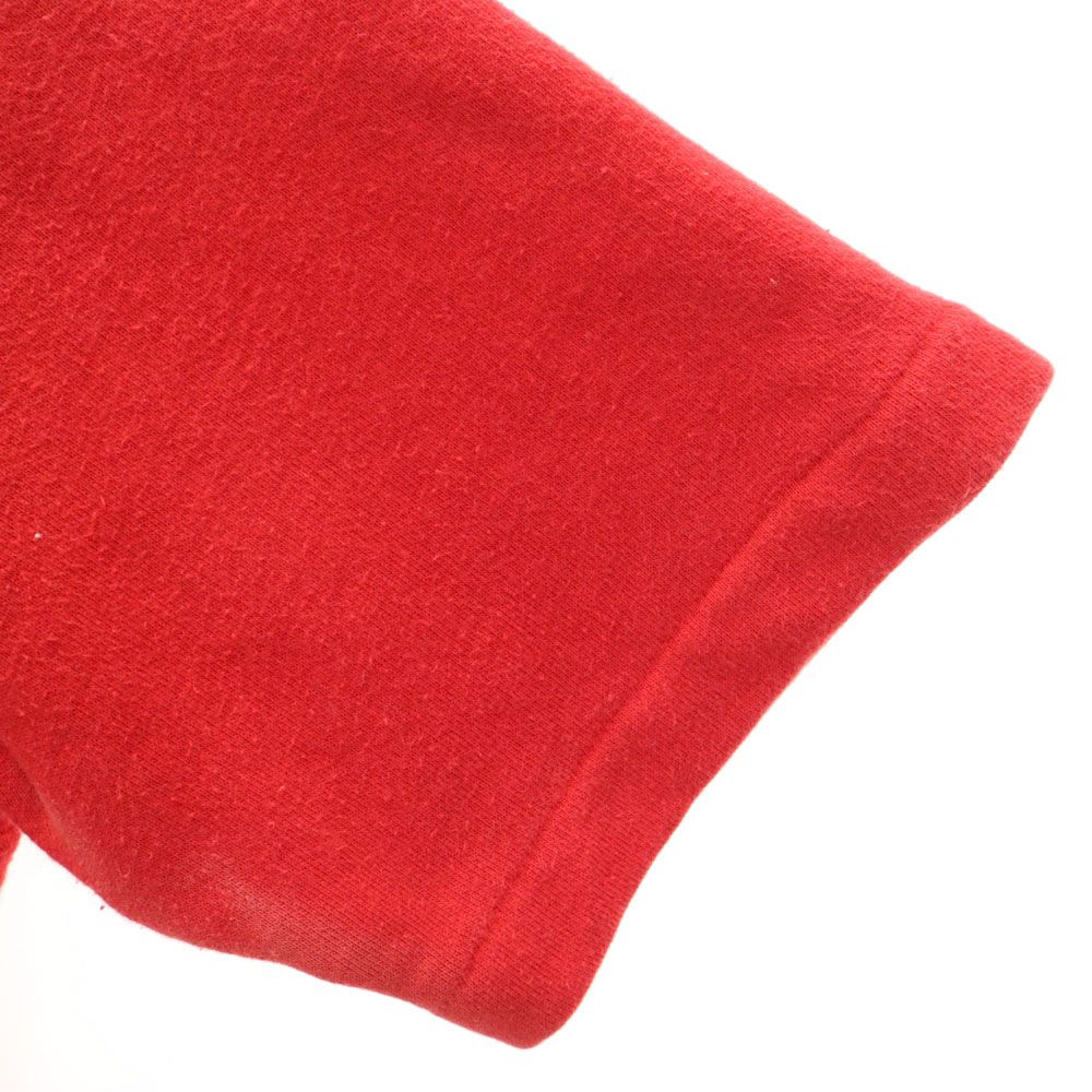 アディダス 70s 80s デサント製 ヴィンテージ トレフォイルロゴ 半袖 Tシャツ O レッド系 adidas メンズ