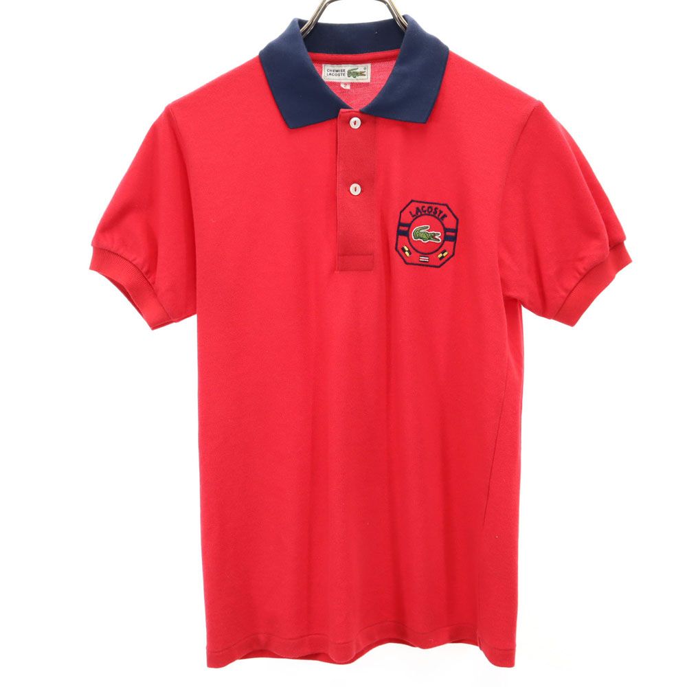 CHEMISE LACOSTE シュミーズラコステ 半袖 ポロシャツ 2 赤 鹿の子地 メンズ