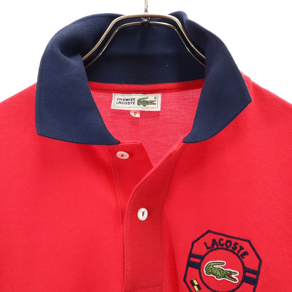 CHEMISE LACOSTE シュミーズラコステ 半袖 ポロシャツ 2 赤 鹿の子地 メンズ