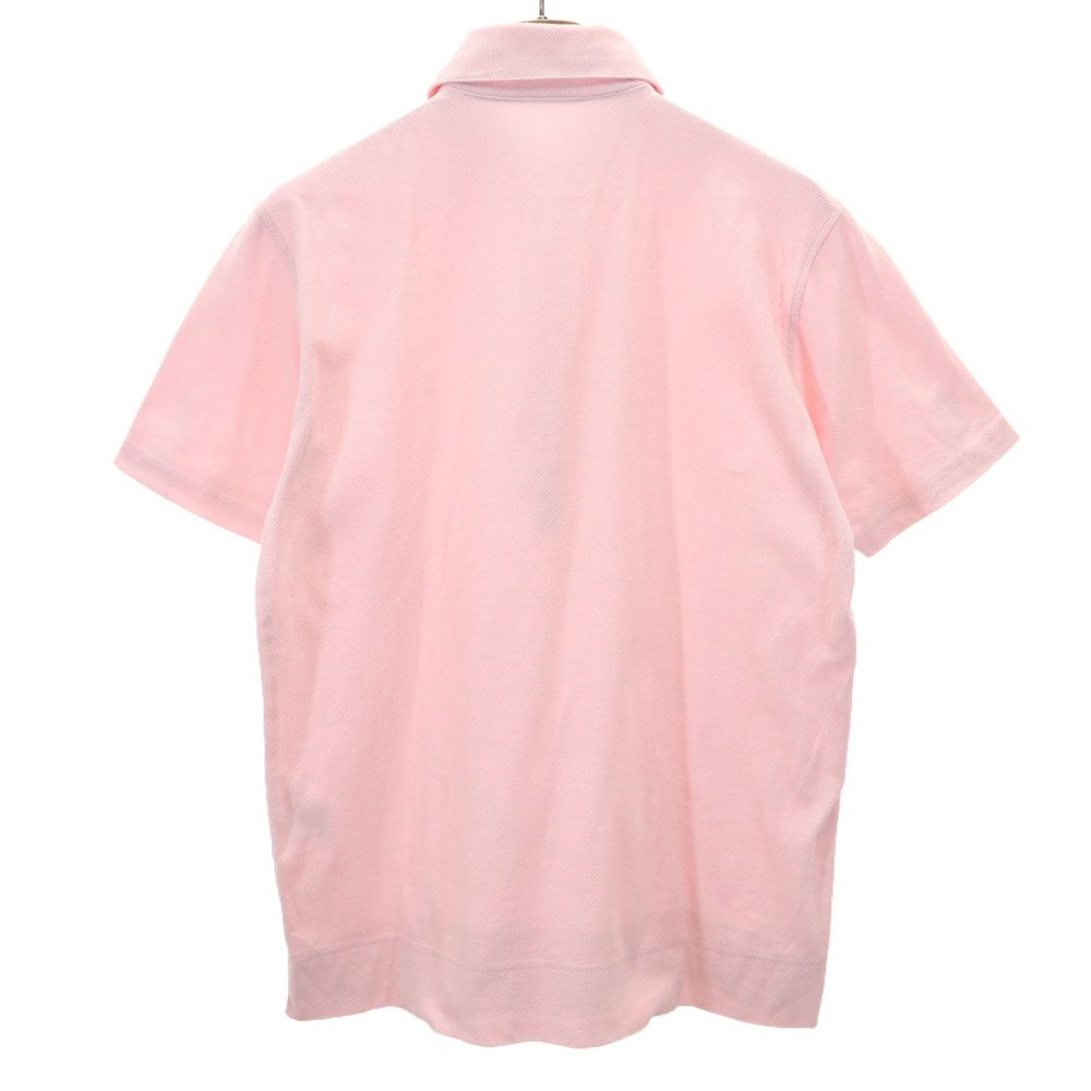 LANVIN LA COLLECTION ランバンコレクション 日本製 半袖 ポロシャツ M ピンク系 鹿の子 メンズ