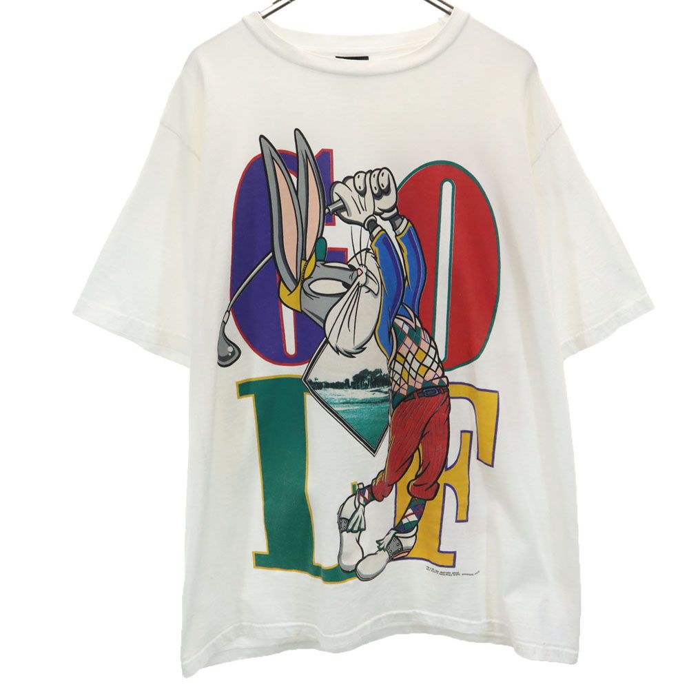 チェンジーズ 90s USA製 ワーナーブラザーズ バックスバニー プリント バッグス・バニー 半袖 Tシャツ XL ホワイト Changes メンズ