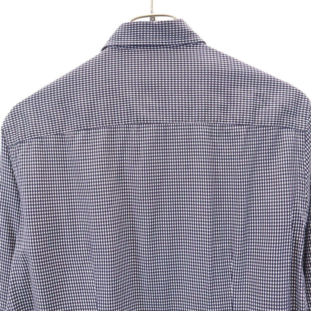 アルマーニコレッツォーニ ギンガムチェック柄 長袖 シャツ S ネイビー×白 ARMANI COLLEZIONI メンズ