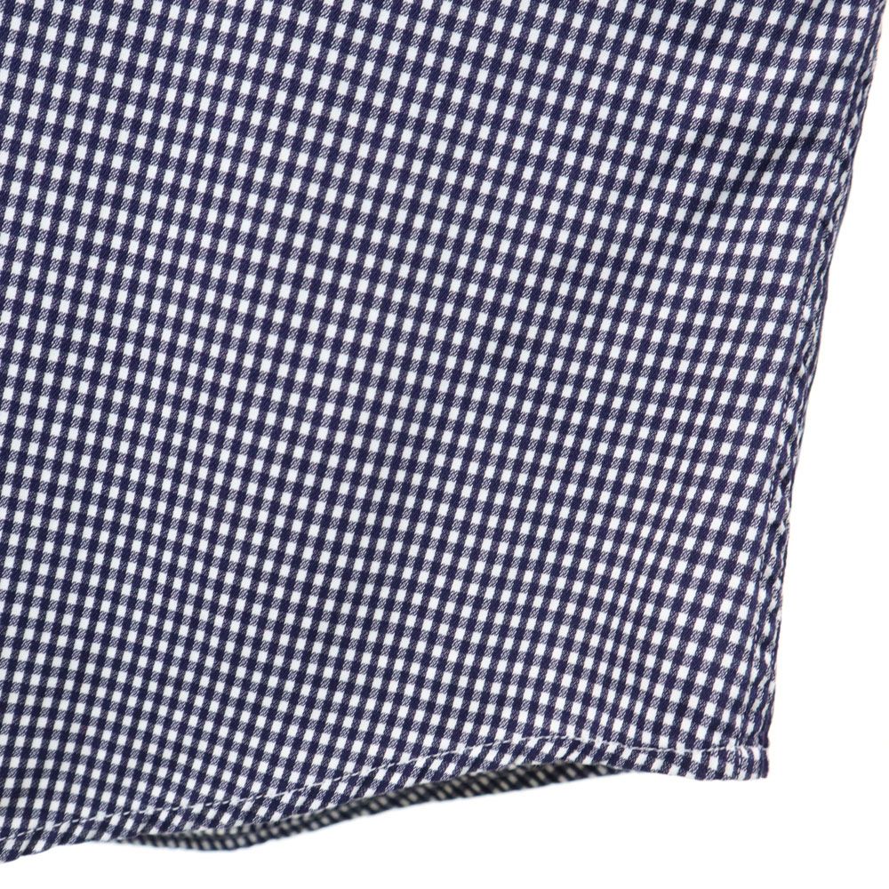 アルマーニコレッツォーニ ギンガムチェック柄 長袖 シャツ S ネイビー×白 ARMANI COLLEZIONI メンズ