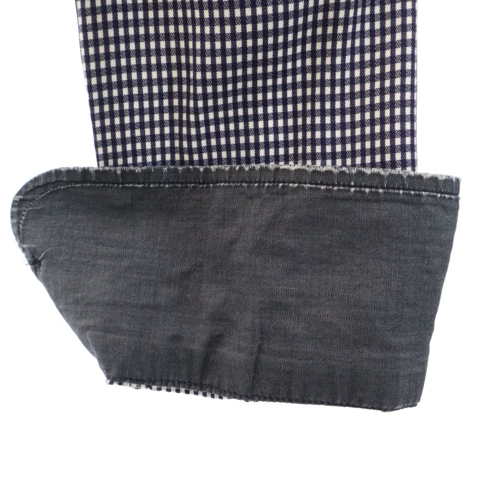 アルマーニコレッツォーニ ギンガムチェック柄 長袖 シャツ S ネイビー×白 ARMANI COLLEZIONI メンズ