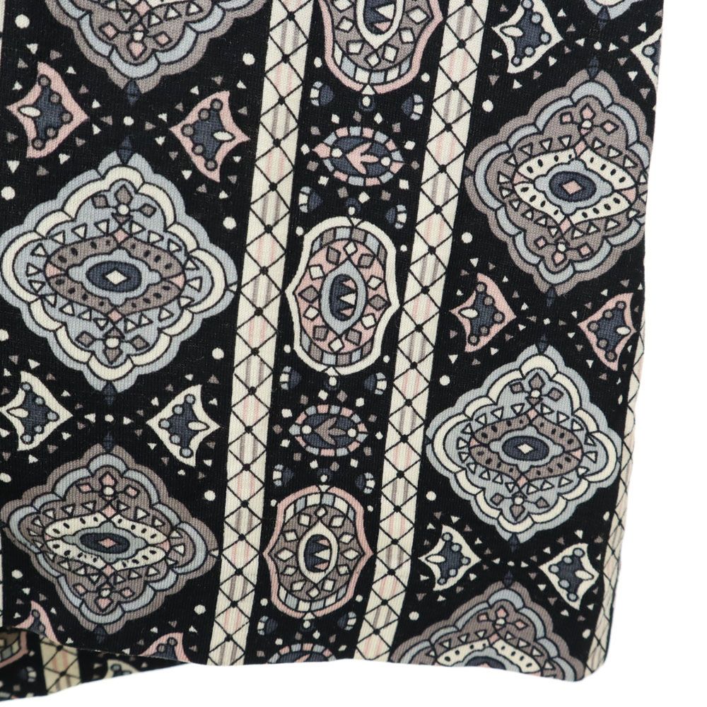 PIER イタリア製 ウール 総柄 長袖 シャツ 黒系 メンズ