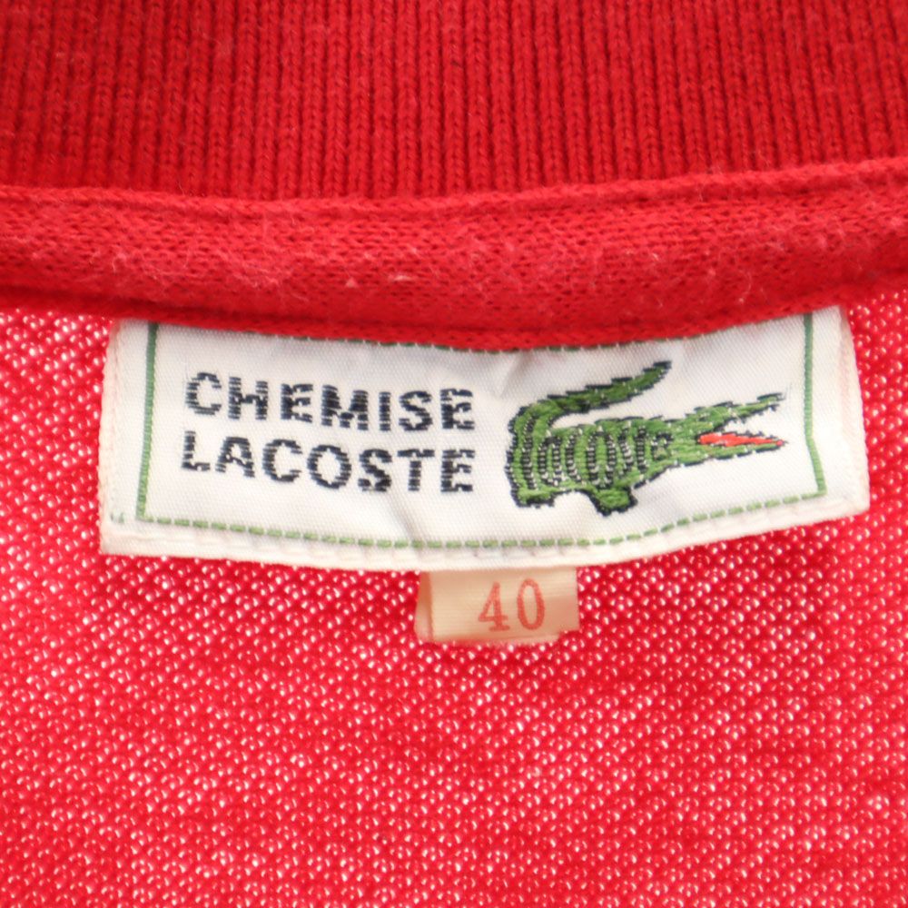 シュミーズラコステ 長袖 ポロシャツ 40 赤 CHEMISE LACOSTE 鹿の子地 メンズ