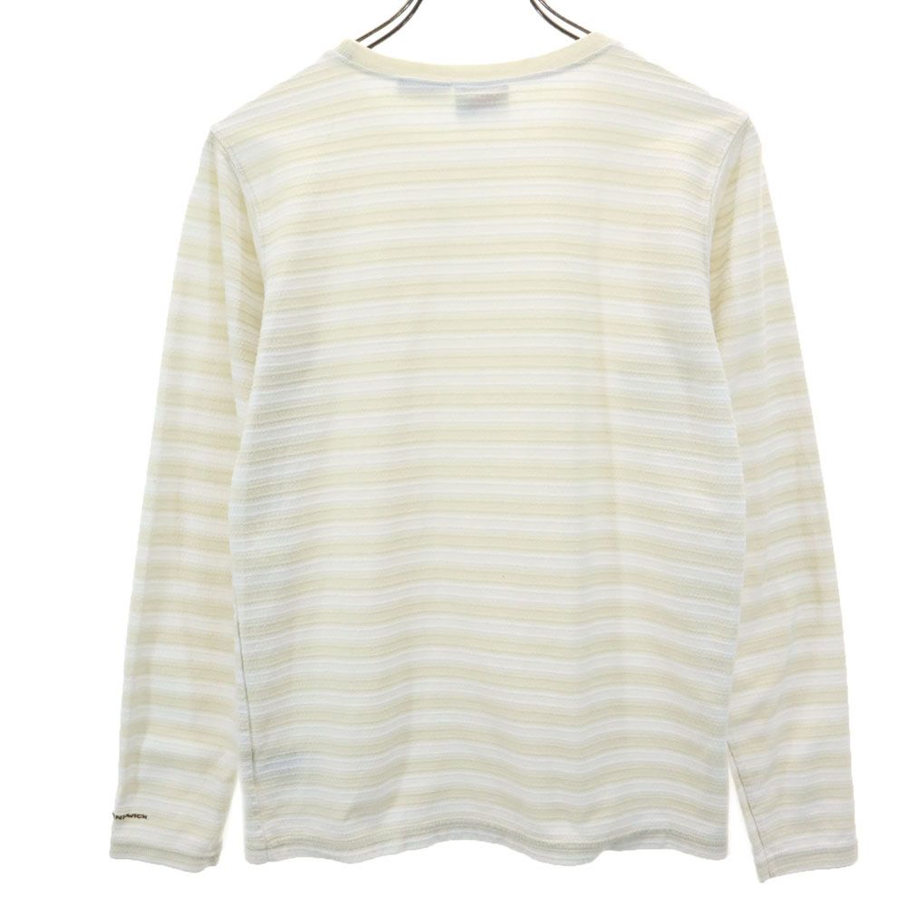 コロンビア アウトドア ボーダー柄 長袖 OMNI-WICK ロングシャツ S ホワイト Columbia ロンT メンズ