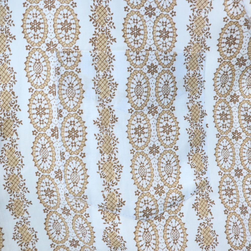 Sampl 80s ヴィンテージ 総柄 長袖 シャツ ライトブルー メンズ