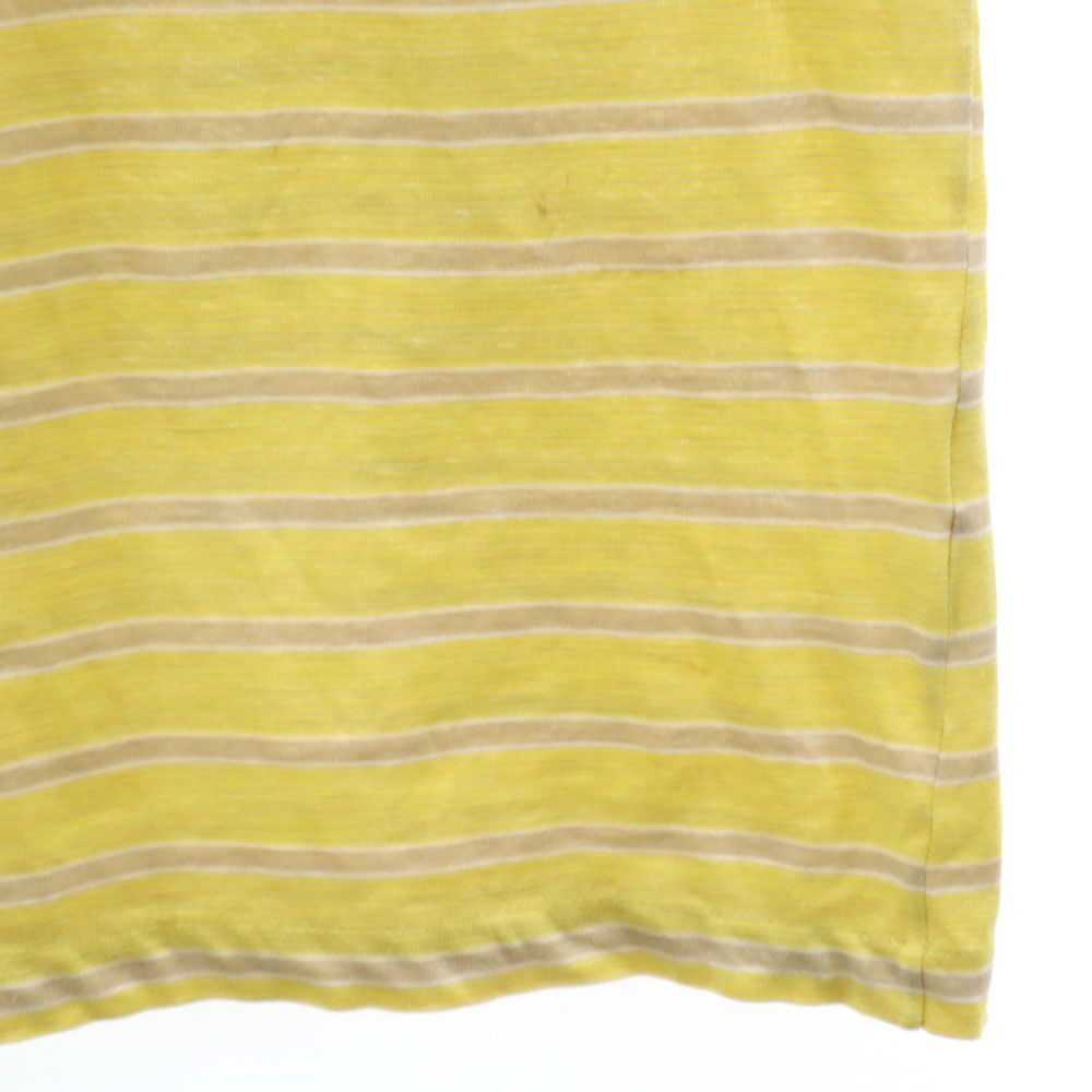 YVES SAINT LAURENT イヴサンローラン 90s オールド 日本規格 ボーダー 半袖 ポロシャツ L イエロー系 メンズ