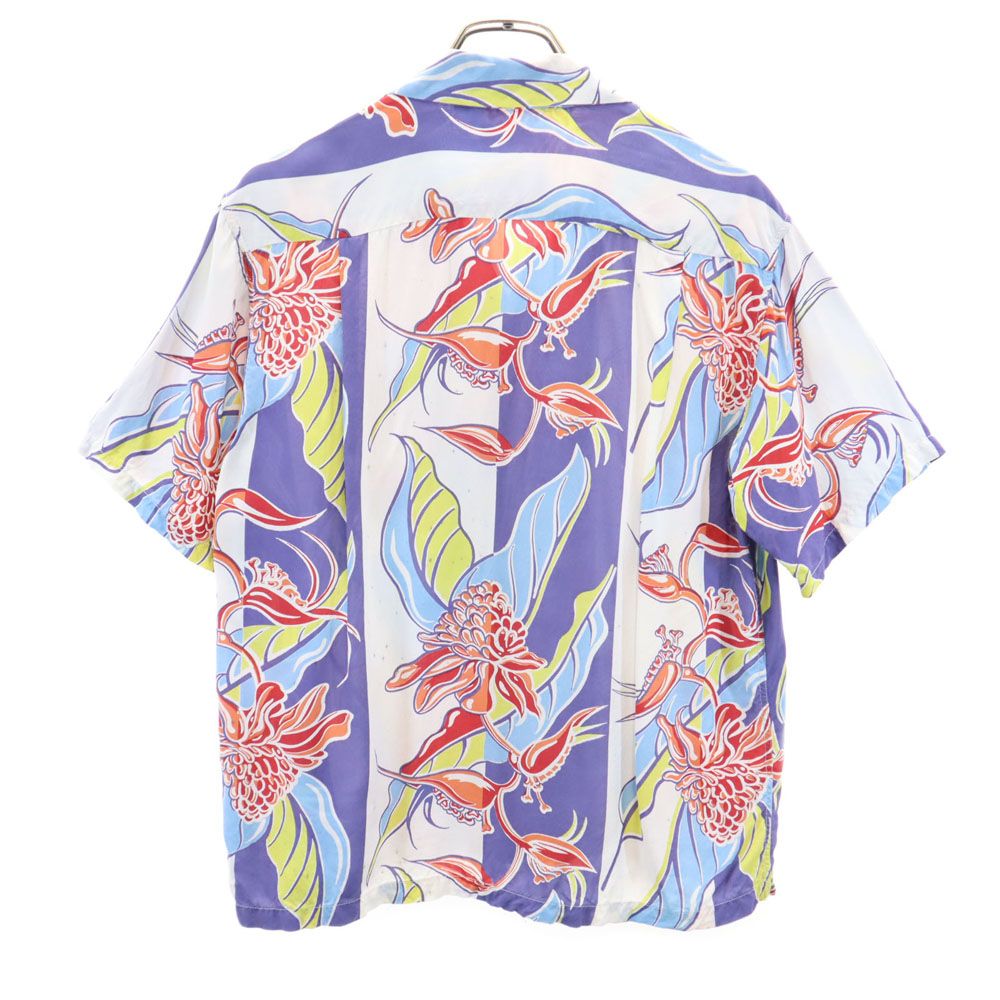 SUN SURF サンサーフ 総柄 半袖 レーヨン アロハシャツ S ホワイト系 メンズ