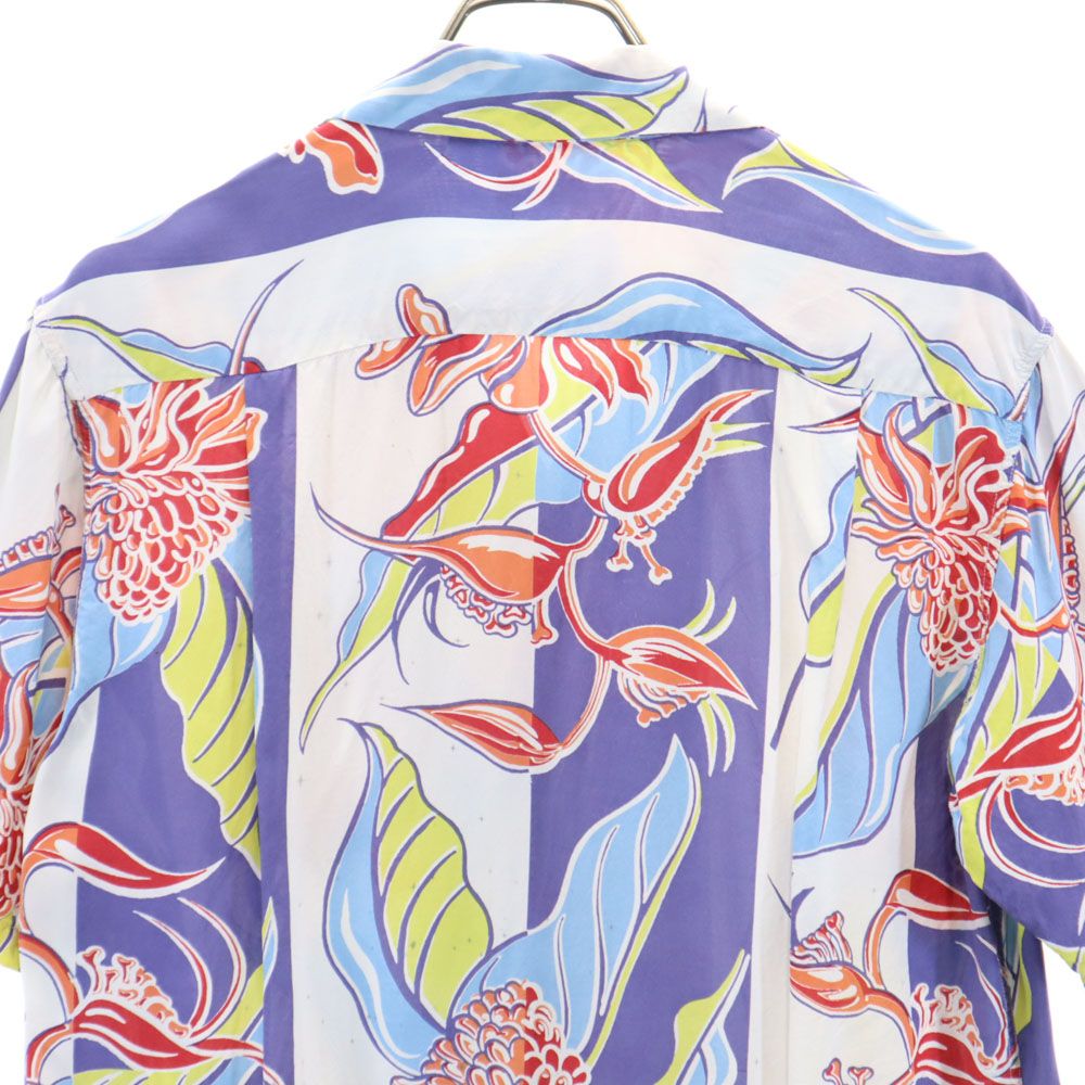 SUN SURF サンサーフ 総柄 半袖 レーヨン アロハシャツ S ホワイト系 メンズ