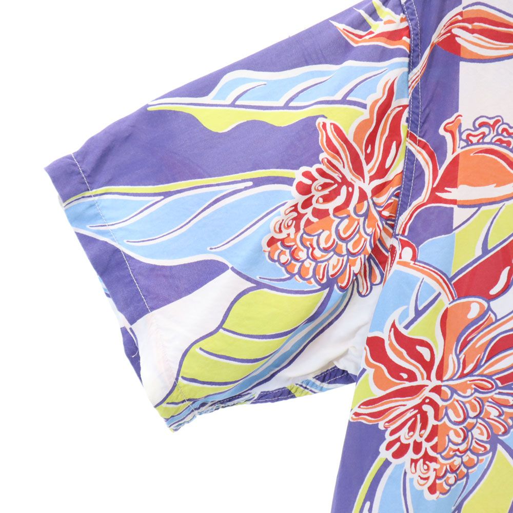 SUN SURF サンサーフ 総柄 半袖 レーヨン アロハシャツ S ホワイト系 メンズ