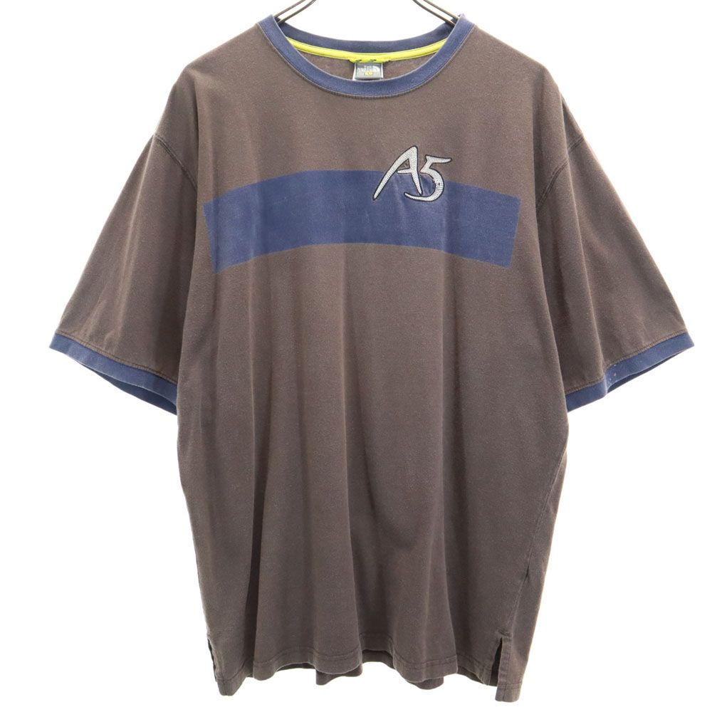 THE NORTH FACE ザノースフェイス AT01389 半袖 アウトドア トリム Tシャツ M グレー×ブルー リンガー メンズ