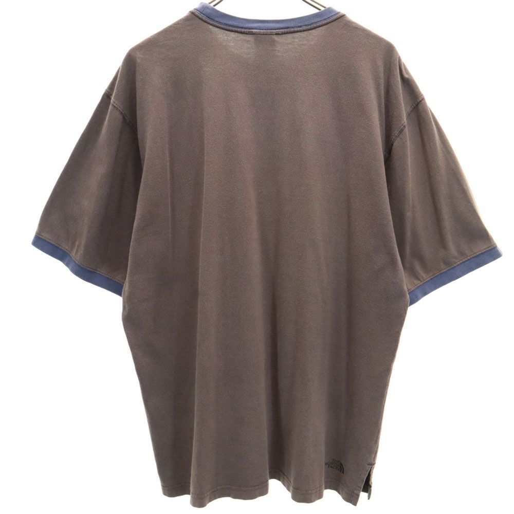 THE NORTH FACE ザノースフェイス AT01389 半袖 アウトドア トリム Tシャツ M グレー×ブルー リンガー メンズ