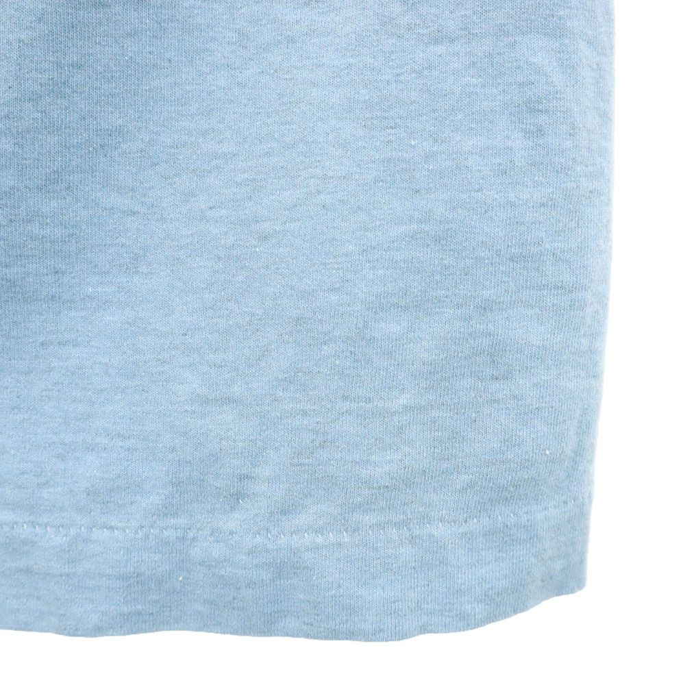 フルーツオブザルーム 90s BEST USA製 オールド プリント 半袖 Tシャツ L ブルー FRUIT OF THE LOOM メンズ