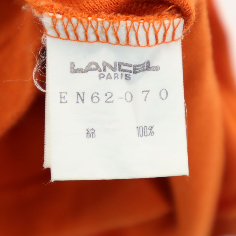 LANCEL ランセル 半袖 ポロシャツ M オレンジ 鹿の子 レディース