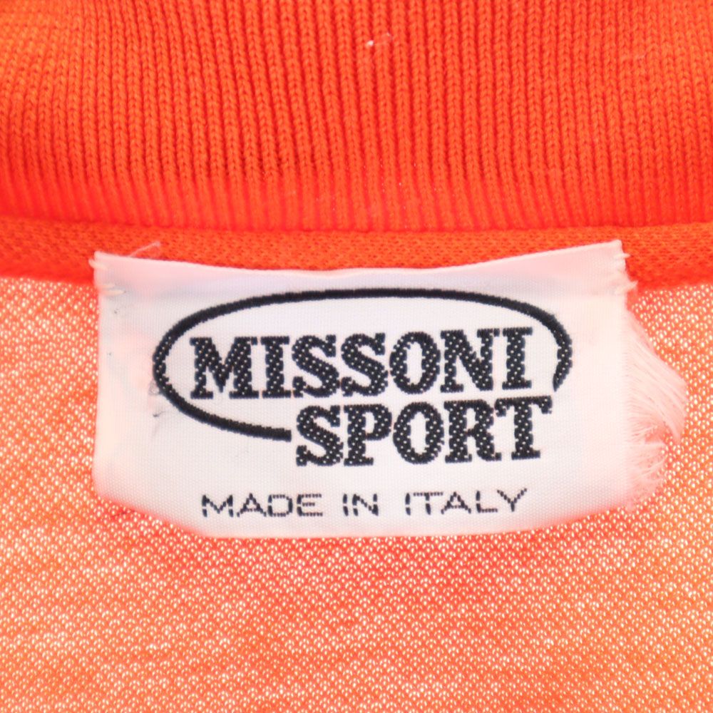 Missoni ミッソーニ イタリア製 半袖 ポロシャツ M オレンジ 鹿の子 メンズ