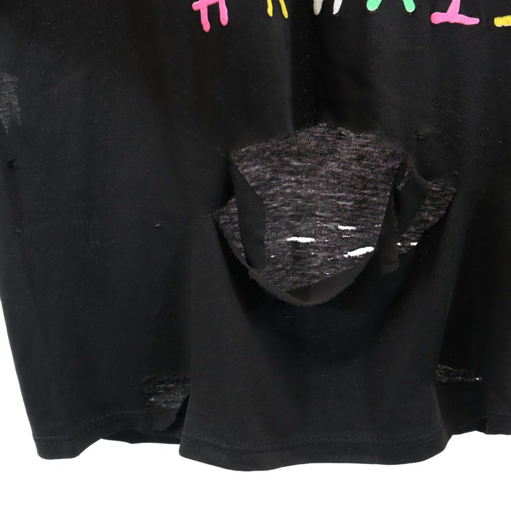 STEDMAN ステッドマン 90s USA製 オールド ジャンク パームツリー柄 半袖 Tシャツ L ブラック メンズ