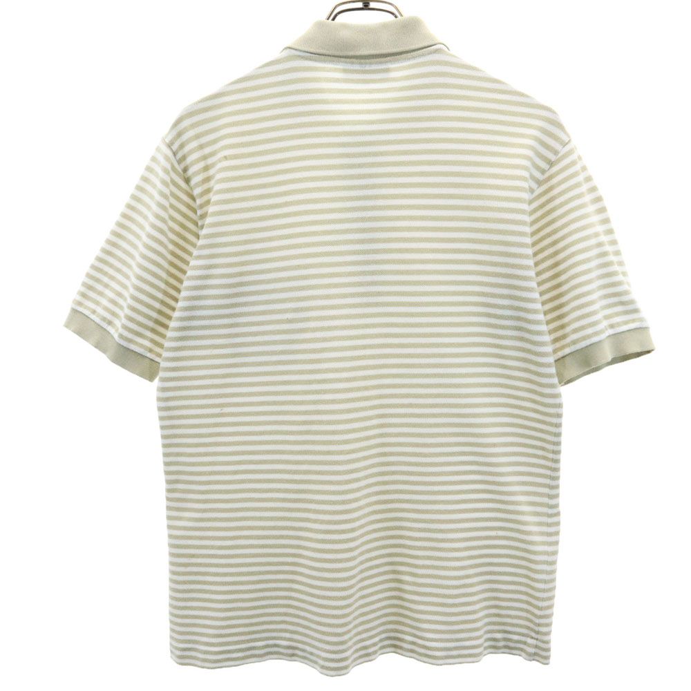 CHEMISE LACOSTE シュミーズラコステ ボーダー柄 半袖 鹿の子 ポロシャツ 4 ホワイト メンズ