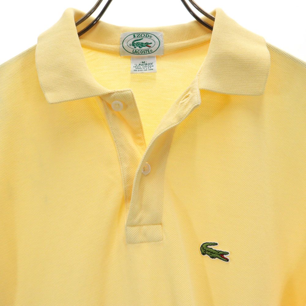 アイゾッドラコステ 90s USA製 オールド 半袖 鹿の子 ポロシャツ M イエロー IZOD LACOSTE メンズ