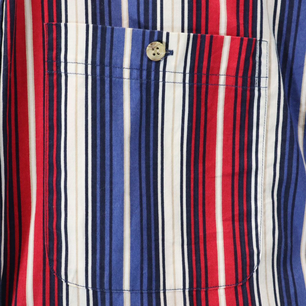 NORTHERN EXPLORER 90s オールド ストライプ柄 半袖 ボタンダウンシャツ M レッド 他 メンズ