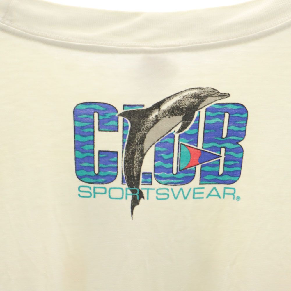 CLUB SPORTSWEAR 日本製 プリント 半袖 Tシャツ L ホワイト CLUB SPORTSWEAR メンズ