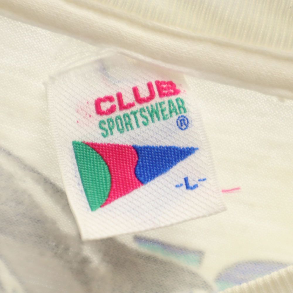 CLUB SPORTSWEAR 日本製 プリント 半袖 Tシャツ L ホワイト CLUB SPORTSWEAR メンズ