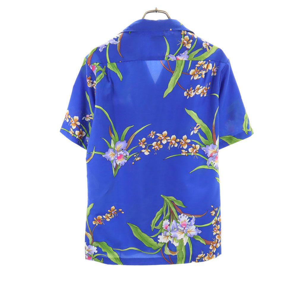 SUNMARI FASHIONS サンマリファッションズ 80s 90s オールド 半袖 オープンカラー アロハシャツ S ブルー メンズ