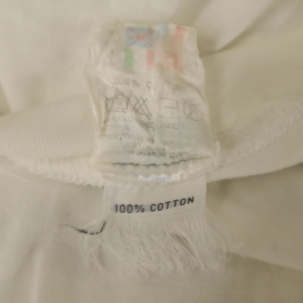 adidas アディダス 80s トレフォイルロゴ ヴィンテージ バックプリント 半袖 Tシャツ L ホワイト メンズ