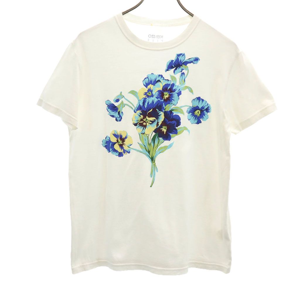 KENZO CLUB ケンゾークラブ 90s 日本製 オールド プリント 半袖 Tシャツ 38 ホワイト レディース