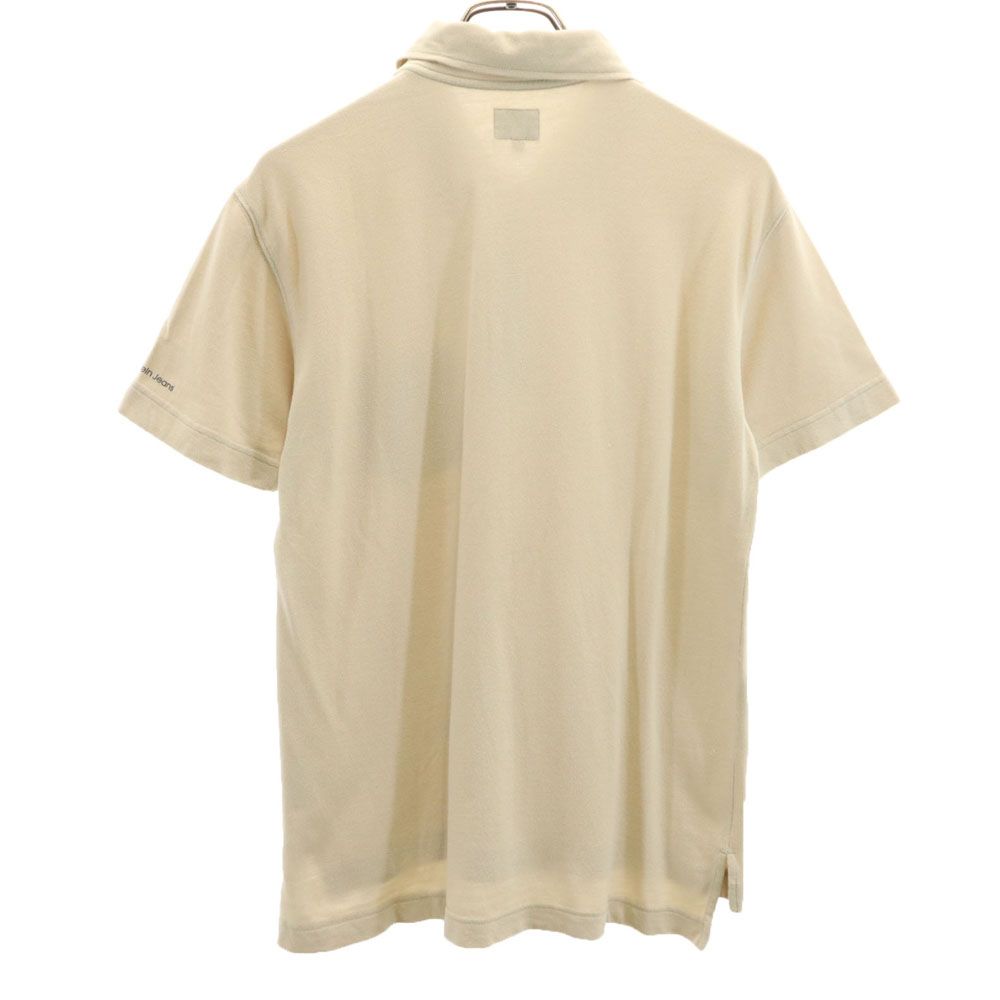 カルバンクラインジーンズ 半袖 ポロシャツ M ベージュ系 Calvin klein Jeans 鹿の子地 メンズ