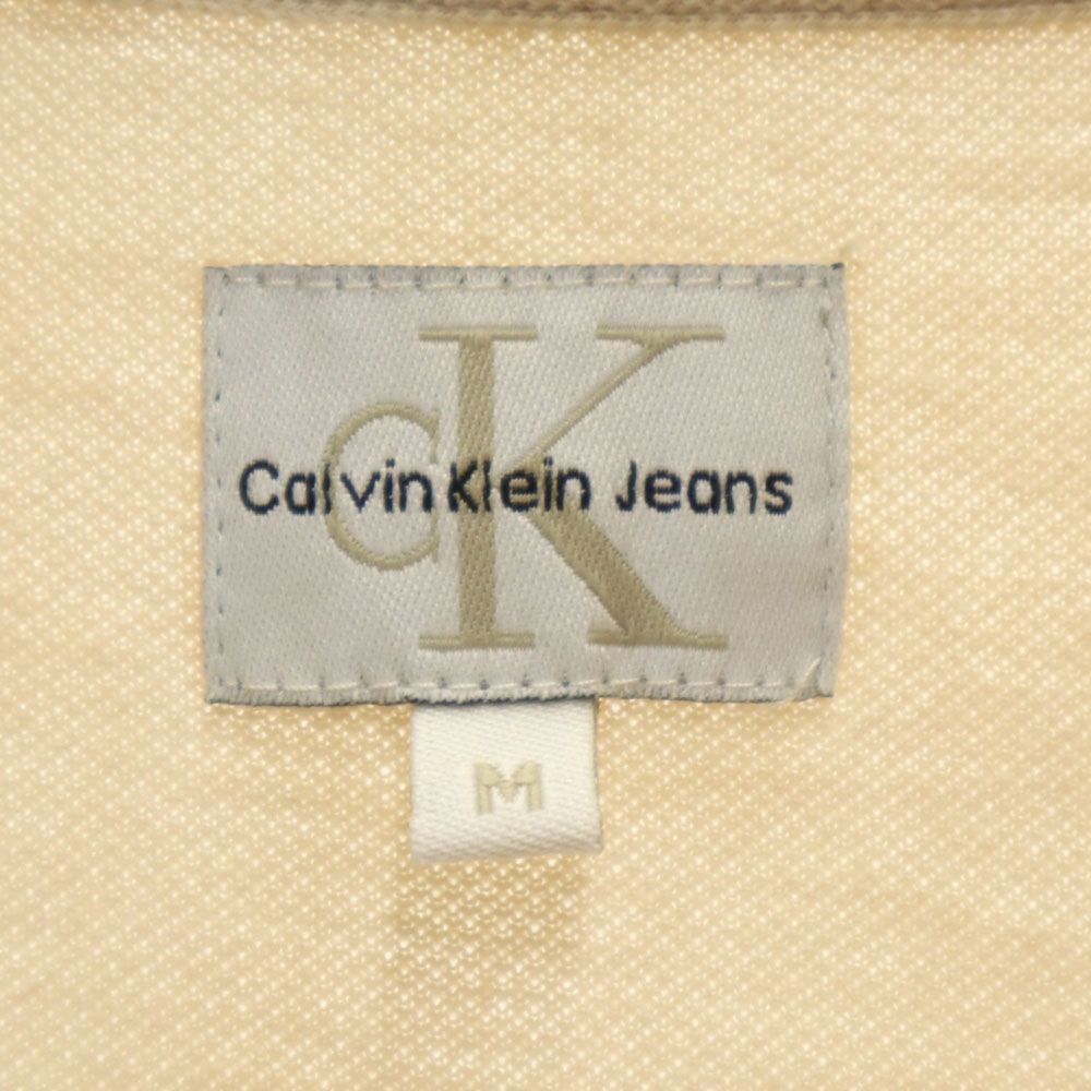 カルバンクラインジーンズ 半袖 ポロシャツ M ベージュ系 Calvin klein Jeans 鹿の子地 メンズ