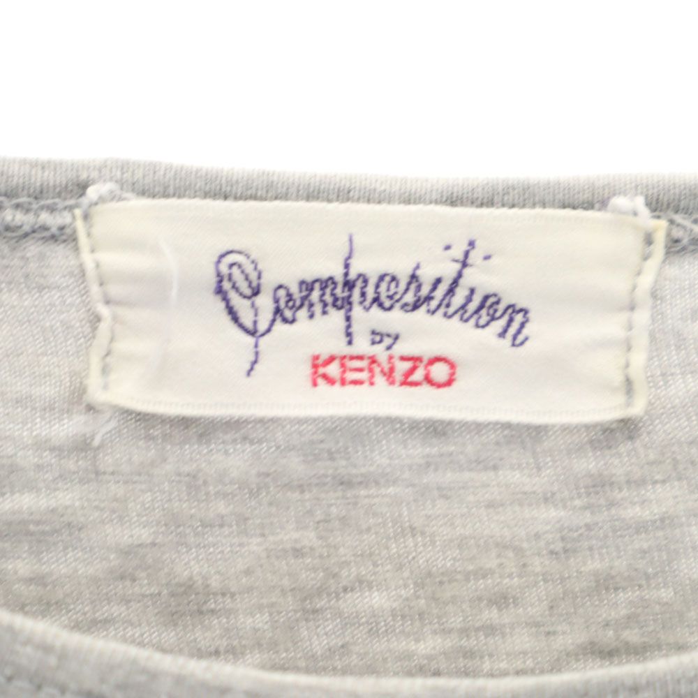composition by KENZO コンポジション ケンゾー 90s 日本製 オールド バックプリント 半袖 Tシャツ 38 グレー レディース