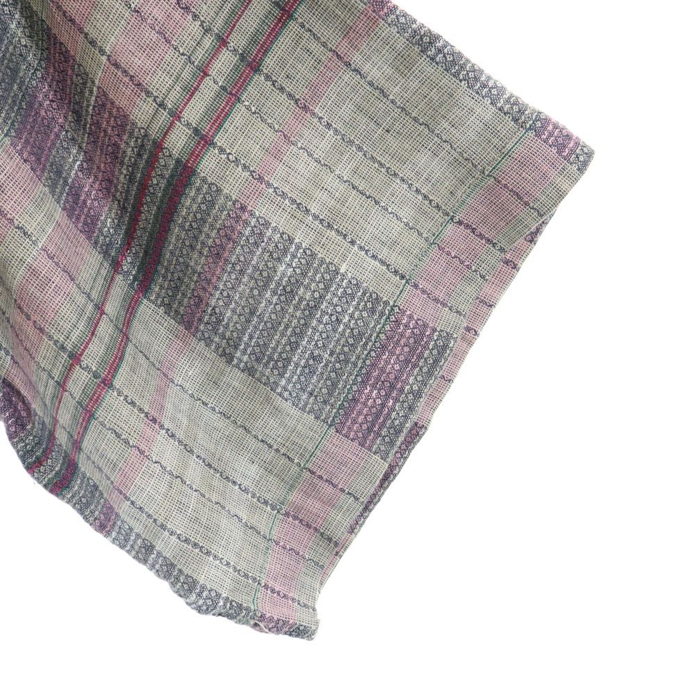 ロンシャン 70s 80s イタリア製 ヴィンテージ チェック柄 半袖 シャツジャケット 50 グレー系 Longchamp メンズ