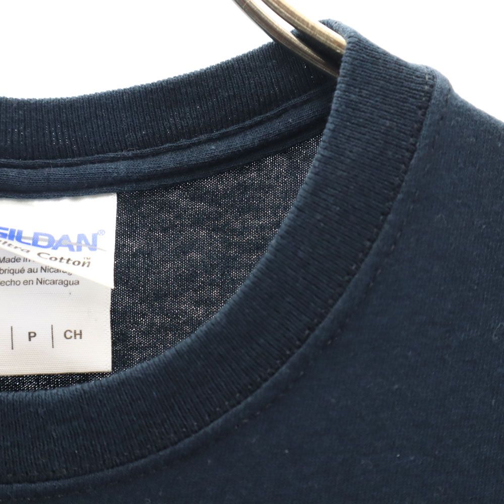 GILDAN ギルダン キッス プリント 半袖 Tシャツ S ネイビー KISS ロックバンド バンT メンズ