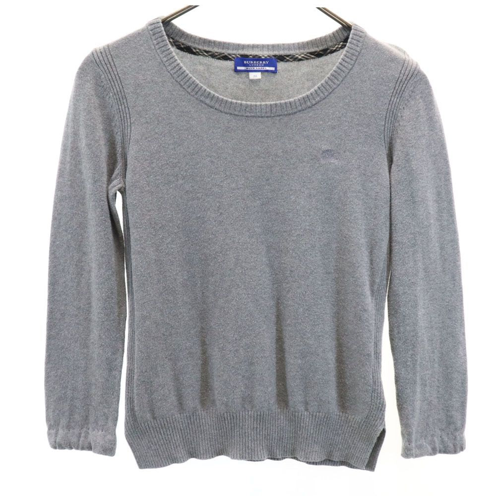 BURBERRY BLUE LABEL バーバリーブルーレーベル 三陽商会 長袖 コットン セーター 38 グレー ニット レディース