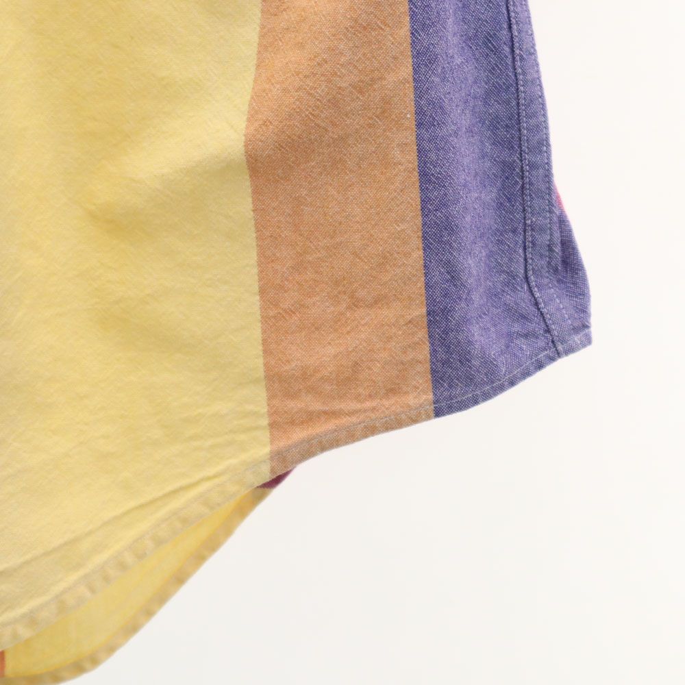 ARROW アロー 90s オールド ストライプ柄 半袖 オックスフォード ボタンダウンシャツ L イエロー 他 メンズ