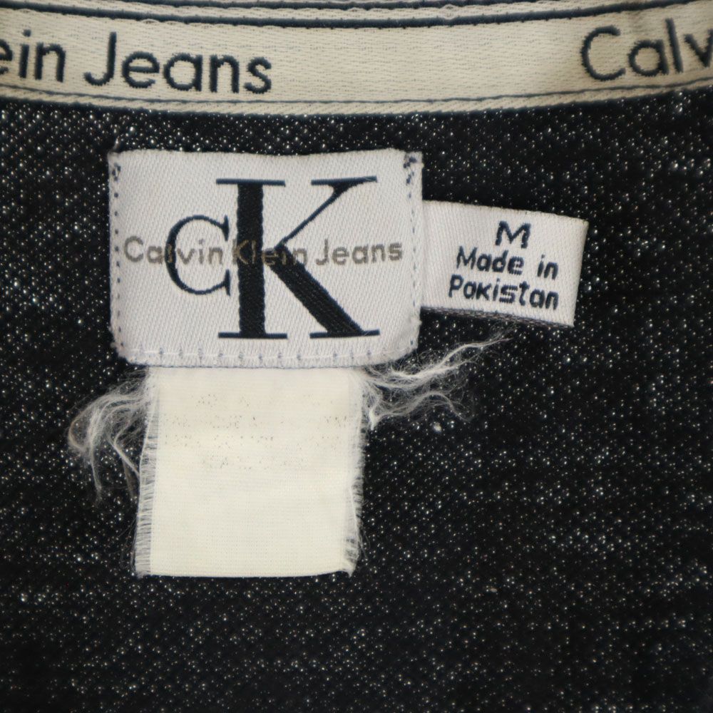 Calvin klein カルバンクライン 半袖 鹿の子 ポロシャツ M ブラック メンズ