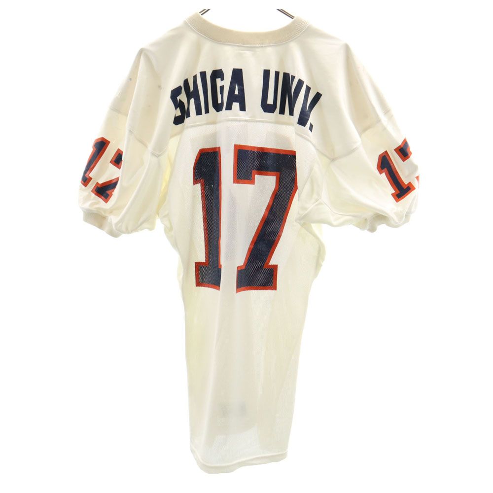 QBCLUB キュービィクラブ 90s USA製 オールド アメリカンフットボール 半袖 Vネック ウェア M ホワイト系 メンズ