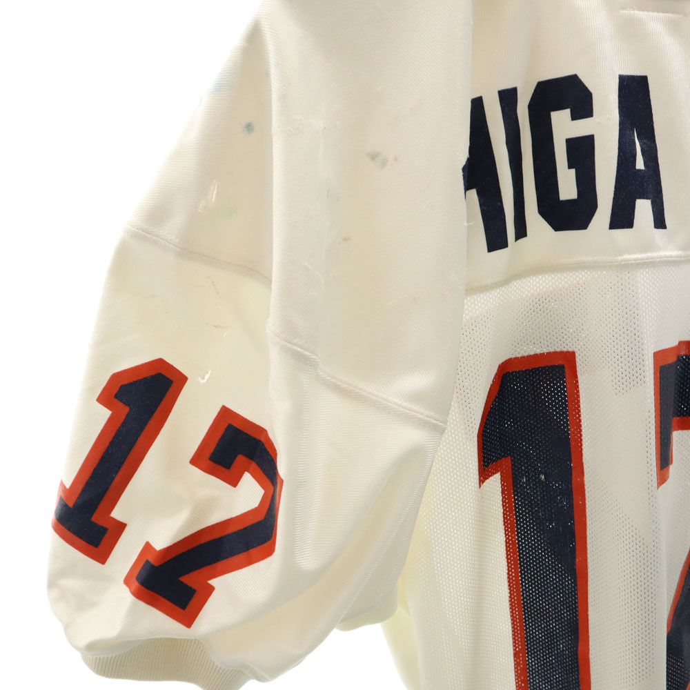 QBCLUB キュービィクラブ 90s USA製 オールド アメリカンフットボール 半袖 Vネック ウェア M ホワイト系 メンズ