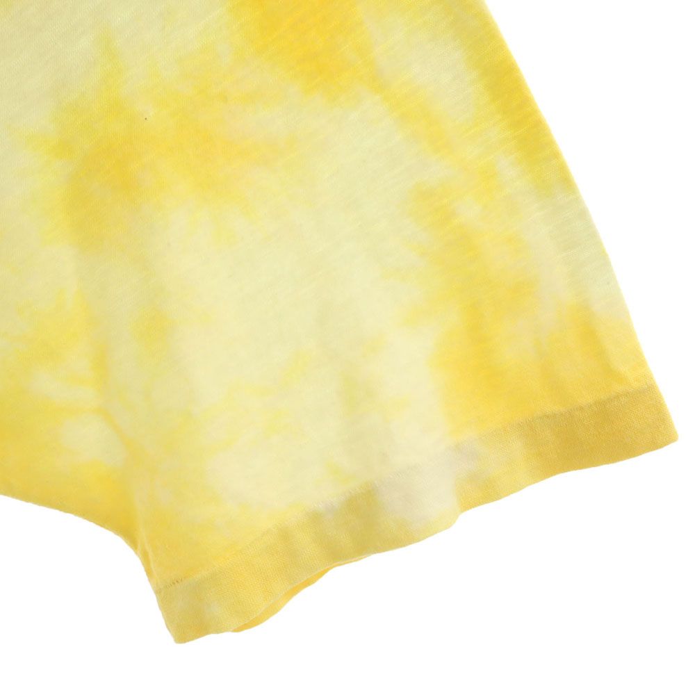 PEANUTS ピーナッツ 日本製 オールド スヌーピー 半袖 タイダイ染め Tシャツ M-L イエロー系 メンズ