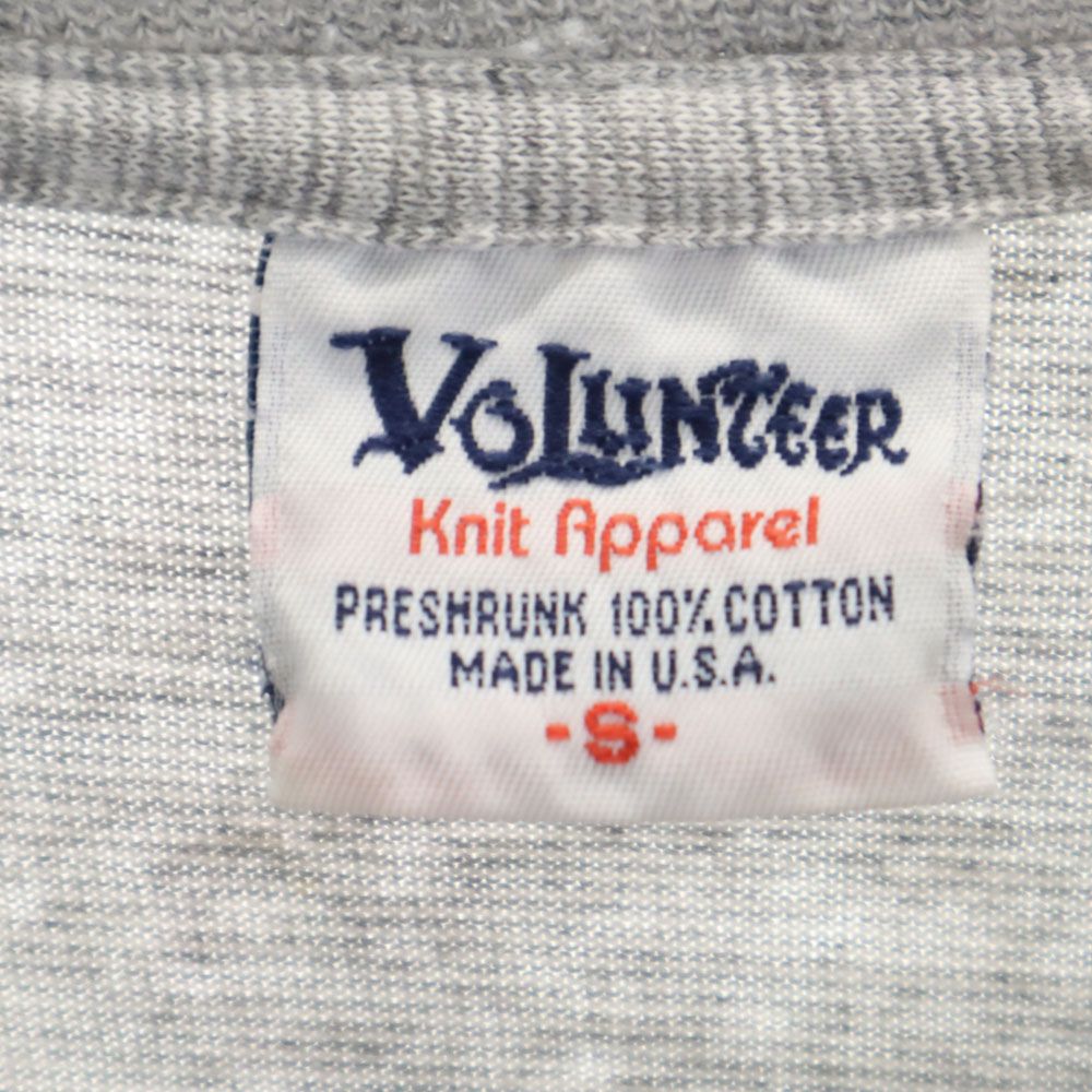 VOLUNTEER 90s USA製 オールド バックプリント 半袖 Tシャツ S グレー系 メンズ