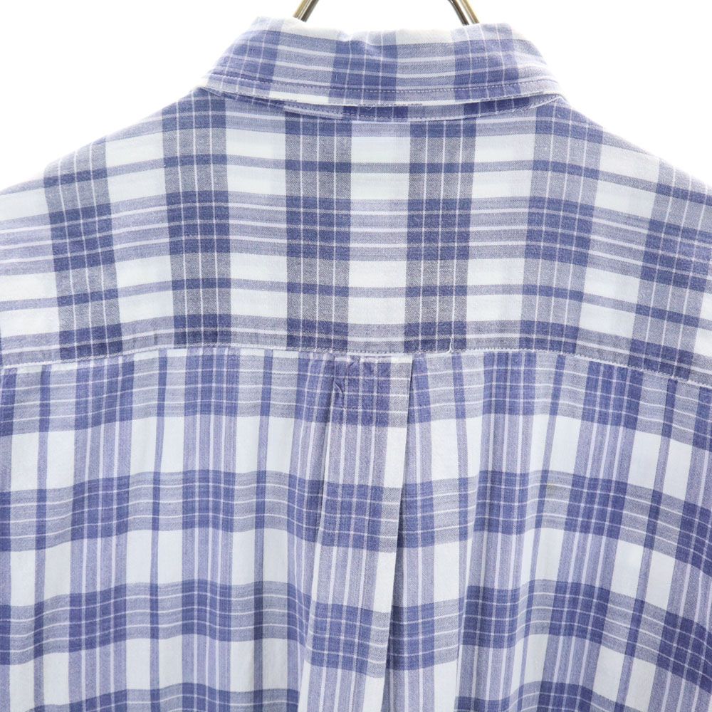 IZOD アイゾッド 90s オールド チェック柄 半袖 ボタンダウンシャツ L ホワイト メンズ