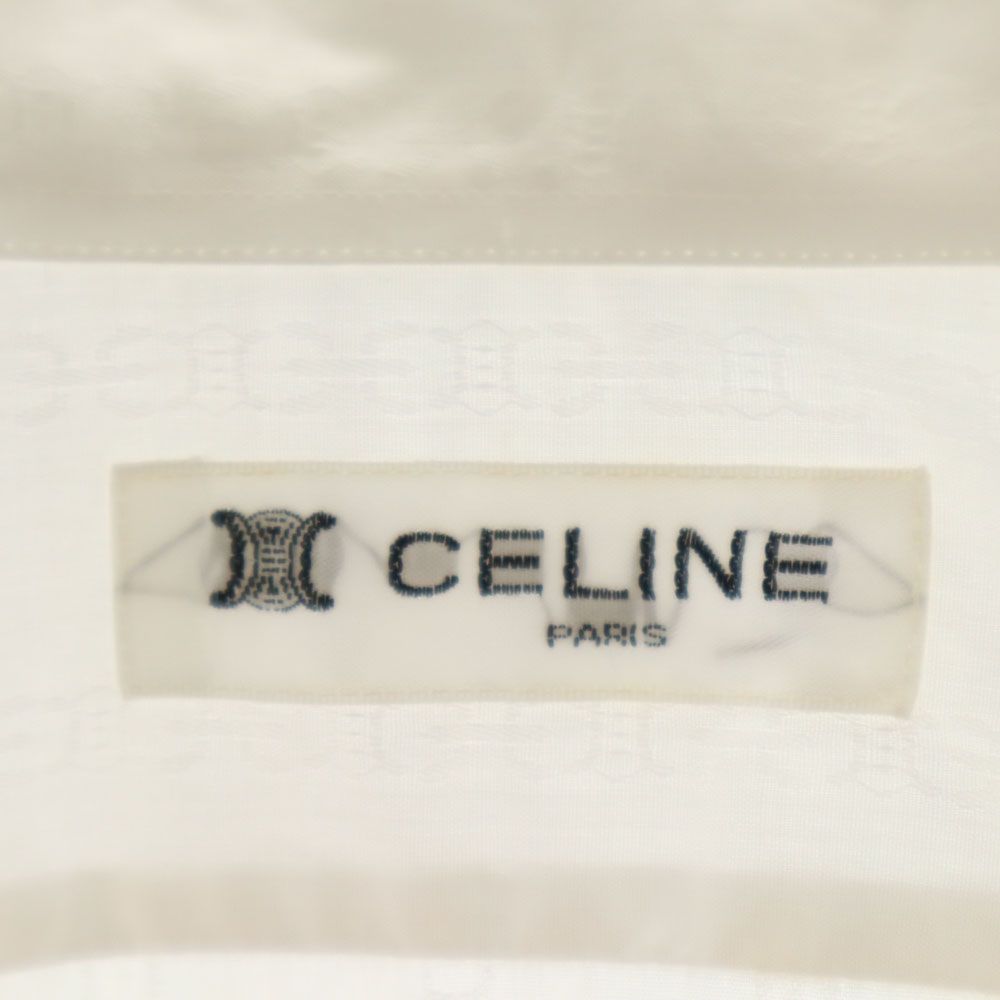 セリーヌ オールド 総柄 長袖 シャツ ホワイト CELINE メンズ